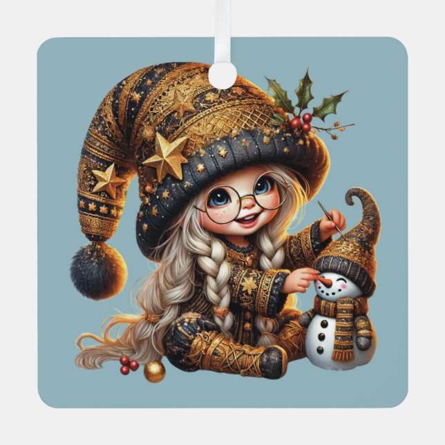 Adorno Metálico Crear tus propios Navidades mágicos Gnome Snowman (Anverso)