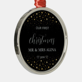 Adorno Metálico Create Your Own Our First Christmas Married