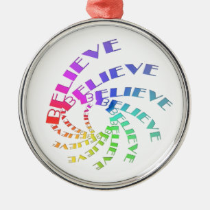 Adorno Metálico CREER palabras Inspiradoras en un diseño colorido