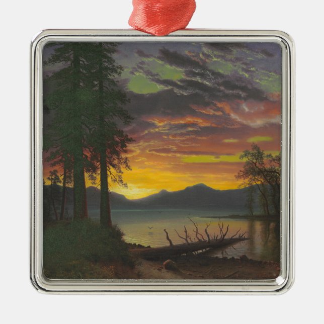 Adorno Metálico Crepúsculo, el lago Tahoe, c.1870s (aceite en (Frente)