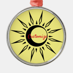 Adorno Metálico Crescente de Luna Sol Brillante Thunder_Cove