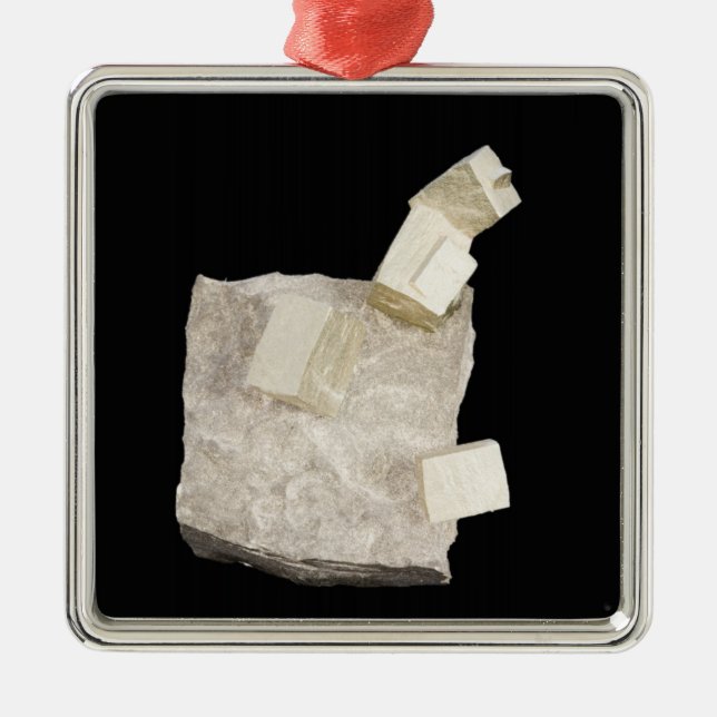 Adorno Metálico Cristales de la pirita en pizarra (Frente)