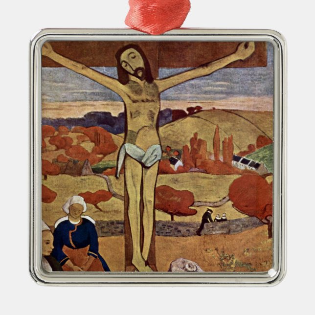 Adorno Metálico Cristo Amarillo de Paul Gauguin, Bella Artes Vinta (Frente)