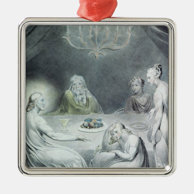 Adorno Metálico Cristo en la casa de Martha y de Maria (Frente)