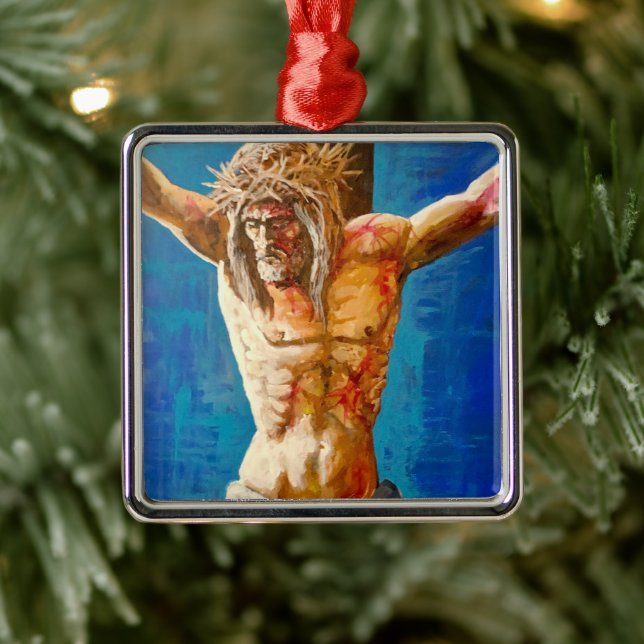 Adorno Metálico Cristo Jesús (Árbol)
