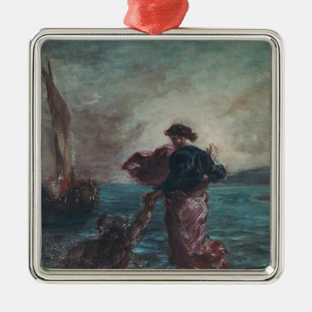 Adorno Metálico Cristo que camina en el agua (Frente)