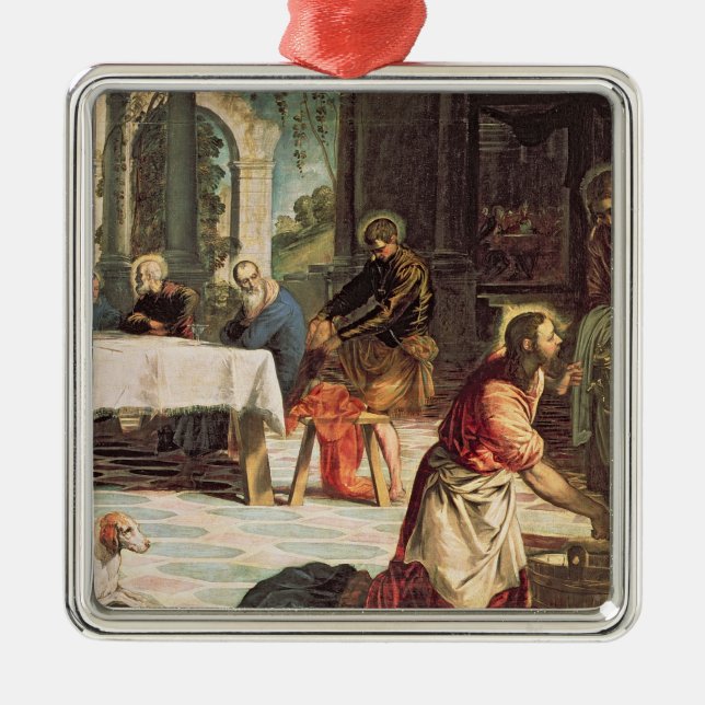 Adorno Metálico Cristo que lava a los pies de los discípulos 2 (Frente)