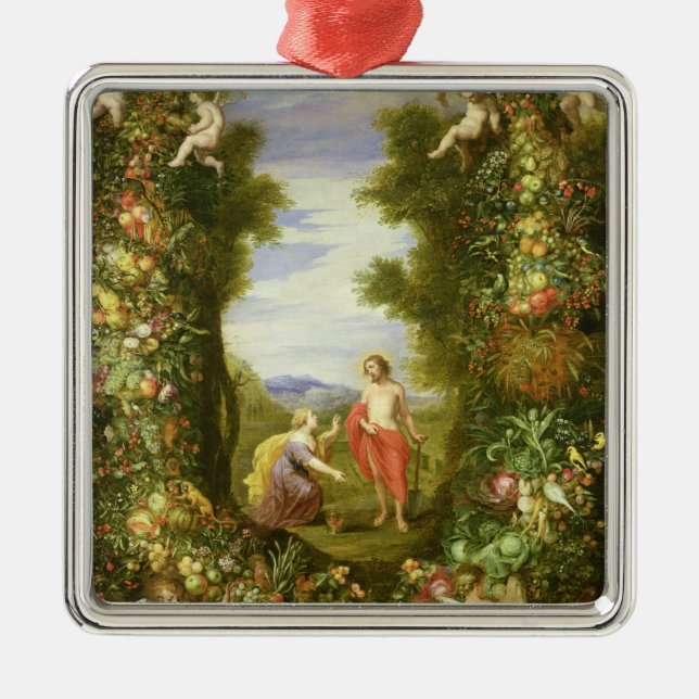 Adorno Metálico Cristo y Maria Magdalena (Frente)