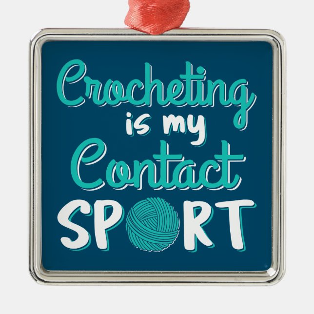 Adorno Metálico Crocheting es mi deporte de contacto (Frente)