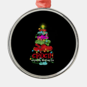 Adorno Metálico Crocin En Torno Al Regalo Del Árbol De Navidad