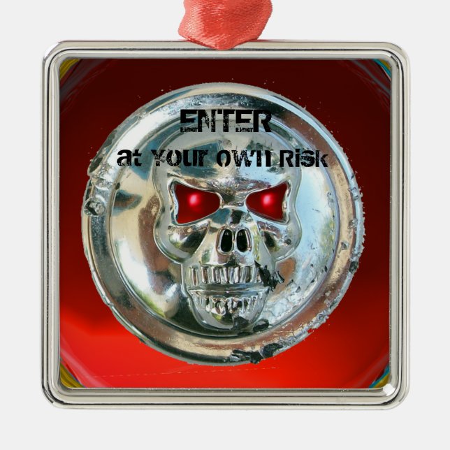 ADORNO METÁLICO CROME SKULL DOLOR (Frente)