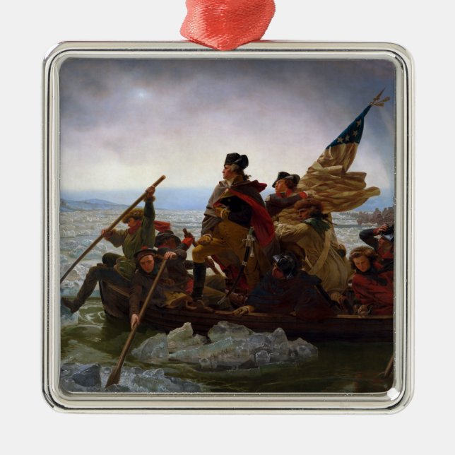 Adorno Metálico Crossing Delaware 1776: General George Washington (Frente)