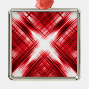 Adorno Metálico Cruz de líneas rojas