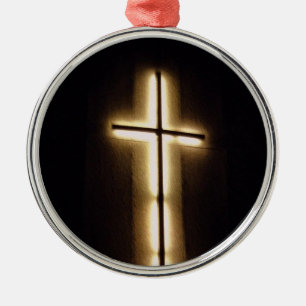 Adorno Metálico Cruz de luz