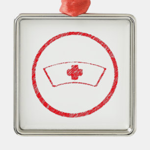 Adorno Metálico cruz roja médica de la enfermera del ER del