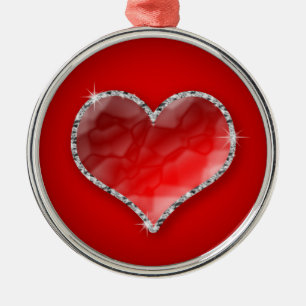 Adorno Metálico Crystal Heart