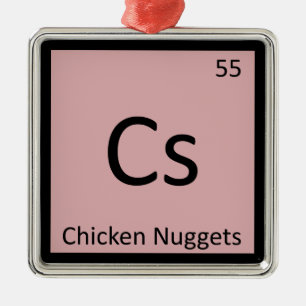 Adorno Metálico Cs - Aperitivo de Nuggets de Pollo Símbolo Químico