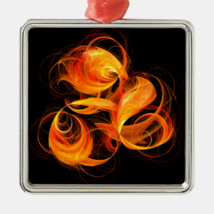 Adorno Metálico Cuadrado de arte abstracto de bola de fuego