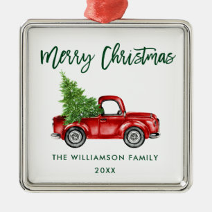 Adorno Metálico Cuadrado de Camión de Vintage con guión de broche 