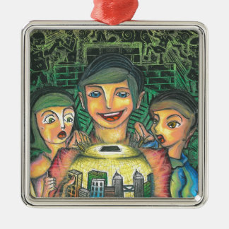 Adorno Metálico Cuadrado decorativo