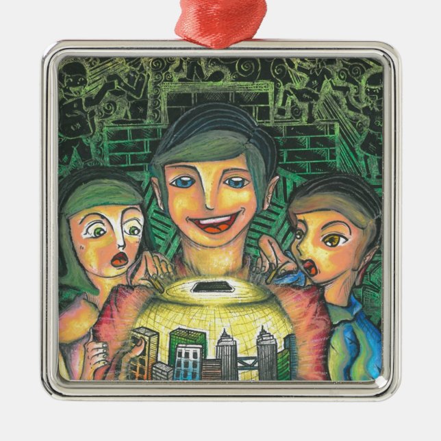 Adorno Metálico Cuadrado decorativo (Frente)