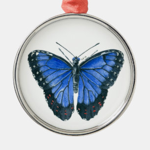 Adorno Metálico Cuadros de acuarela de morfo azul