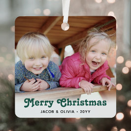 Adorno Metálico Cualquier texto 2 foto tipografía retro verde simp