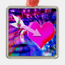 Adorno Metálico Cuando la flecha musical apunta al corazón