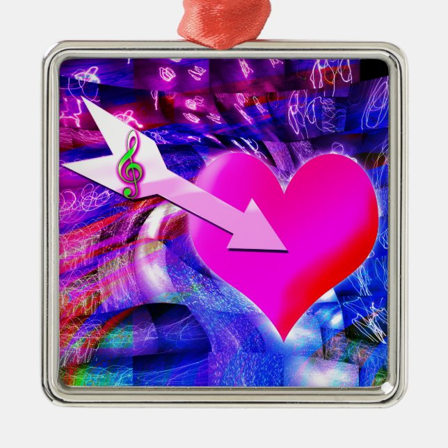 Adorno Metálico Cuando la flecha musical apunta al corazón (Frente)