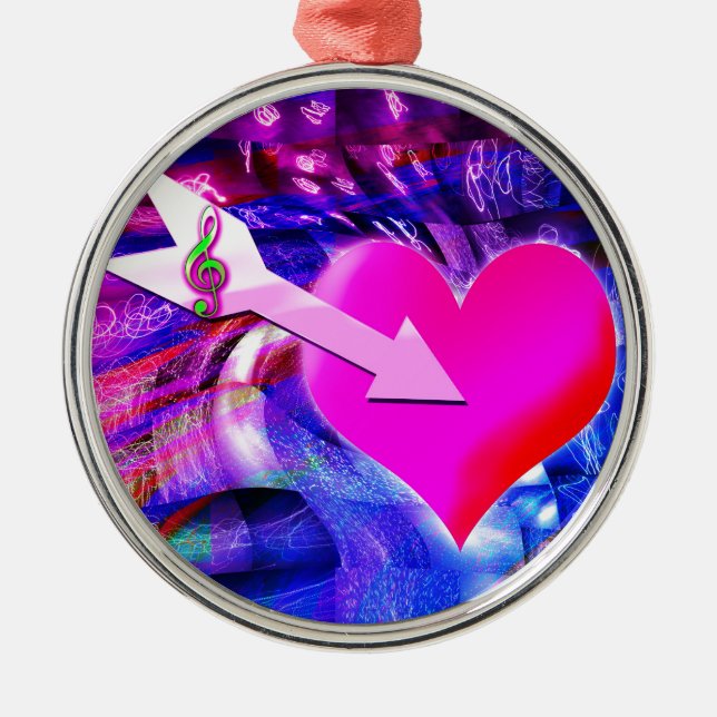 Adorno Metálico Cuando la flecha musical apunta al corazón (Frente)