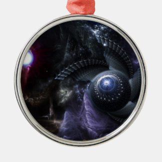 Adorno Metálico Cuando los Universos colisionan con arte fractal c
