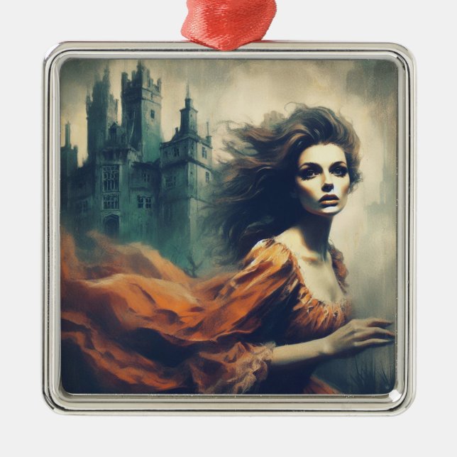 Adorno Metálico Cubierta del libro gótico de romance Spooky Castle (Frente)