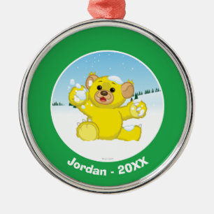 Adorno Metálico Cubo blanquecino amarillo