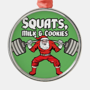 Adorno Metálico Cuencas, leche y galletas - Santa Claus