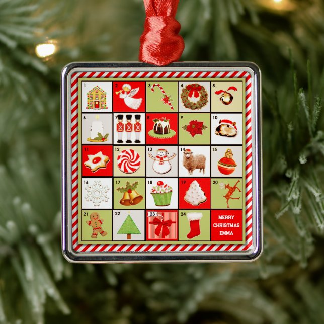 Adorno Metálico Cuenta regresiva de Navidades personalizados (Árbol)