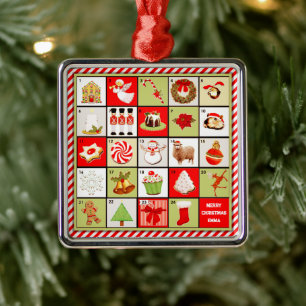 Adorno Metálico Cuenta regresiva personalizada de Navidad