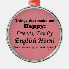 Adorno Metálico Cuerno de inglés me hace feliz