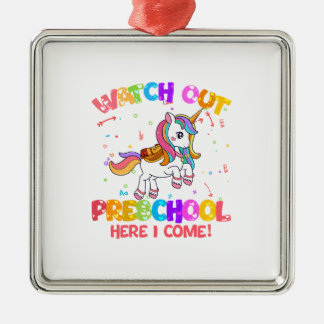 Adorno Metálico Cuidado con el preescolar aquí voy