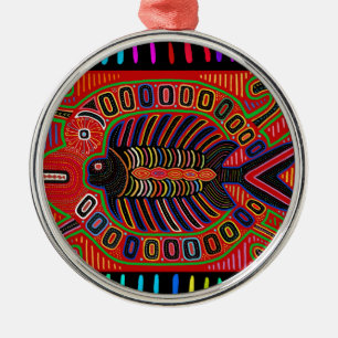 Adorno Metálico Cuna Indian Mola Flying Fish