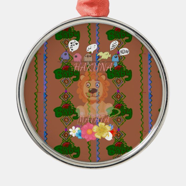 Adorno Metálico Curioso bebé león Rey Hakuna Matata última pista (Frente)