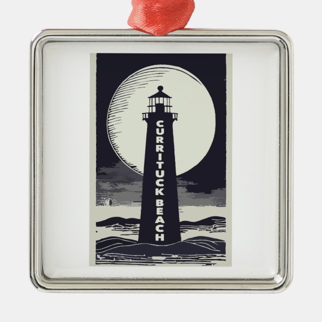 Adorno Metálico Currituck Beach Lighthouse Moon (Frente)