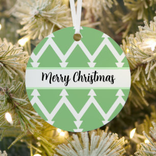 Adorno Metálico Curso Merry Christmas Tree Design Light Green"