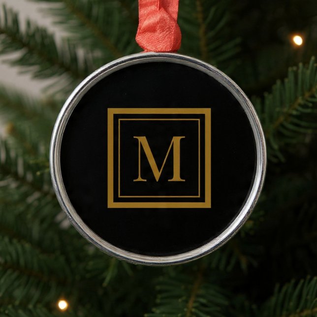 Adorno Metálico Custom Black & Gold Framed Monogram (Subido por el creador)