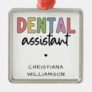 Adorno Metálico Custom Name Dental Assistant Gift