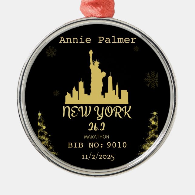 Adorno Metálico Custom New York Marathon Finisher Gift (Frente)