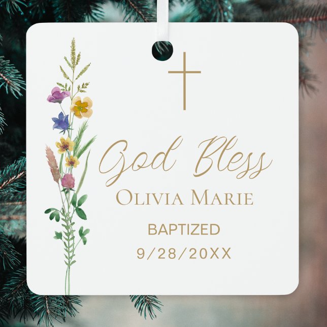 Adorno Metálico Custom Photo Baptism Wildflower Ceramic (Subido por el creador)