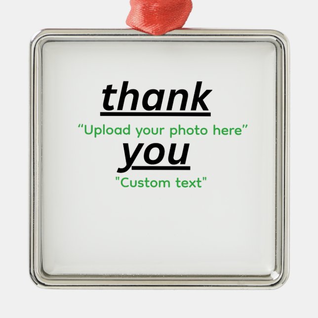 Adorno Metálico Custom Text & Upload Your Photo Personalized (Frente)
