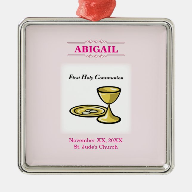 Adorno Metálico Customizable, Girl Communion Body and Blood (Frente)