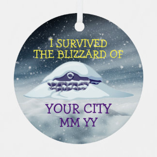 Adorno Metálico Customizable I survived the blizzard