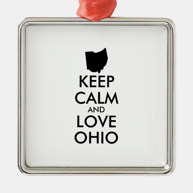 Adorno Metálico Customizable KEEP CALM and LOVE OHIO (Frente)